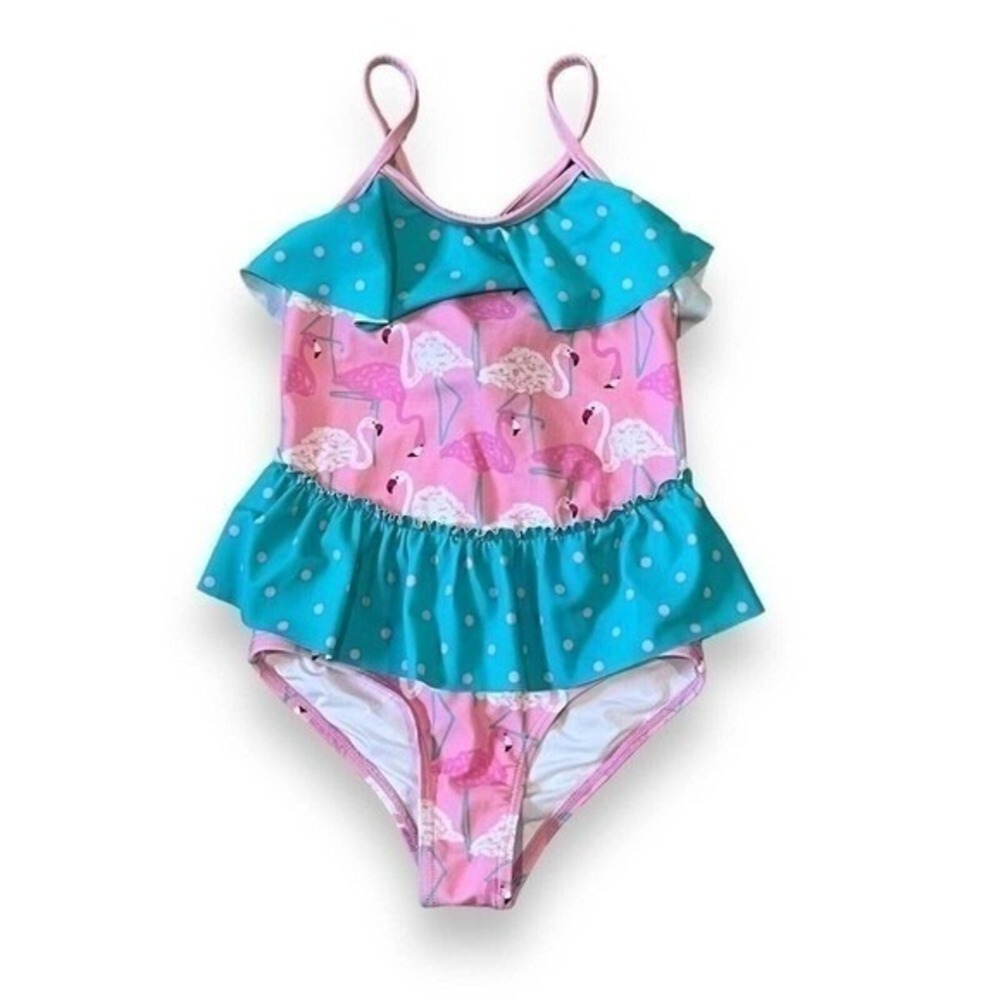Matilda Jane Enchanted Garden Flamingo One Piece Swimsuit Girls Size 6